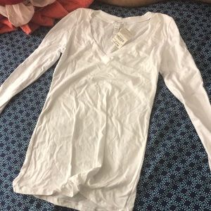 White low cut long sleeve